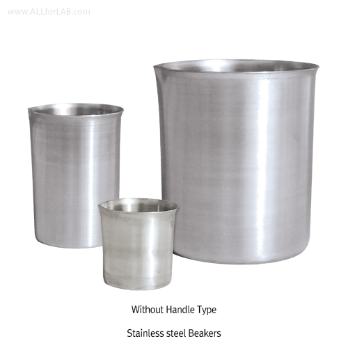 SciLab® Stainless-steel Beaker, with Mould Scale, 100~5,000㎖With Spout, with or without Handle, 스텐비커, 몰드눈금