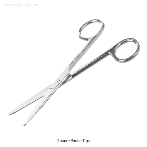 Bochem® Dressing Scissors, Rustproof Stainless-steel & Titanium, L130~160mmWith 3-type Tips, Straight, Finished Surface, 연구용 가위