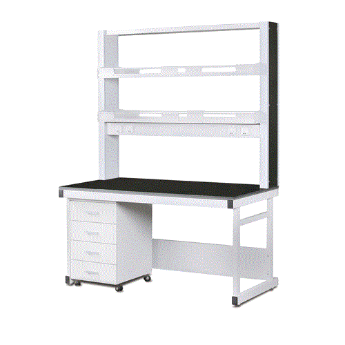 DAIHAN-brand® Laboratory Assembly Side Tables, High Quality Steel-Frame/-Side Panel and Phenol Work Top, SUS Bolted Joint with Transfer Cabinet, Utility Box, 실험실용 조립식 벽면 실험대, 고품질 스틸 프레임, 내화학성 페놀 상판, 볼트 조임식 결합