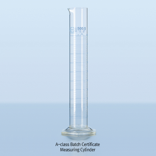 DURAN® A- & B-class Measuring Cylinder, Boro Glass 3.3, Tall-form·Spout·Hexagon-base, 5~2,000㎖, A 급 & B 급 메스실린더