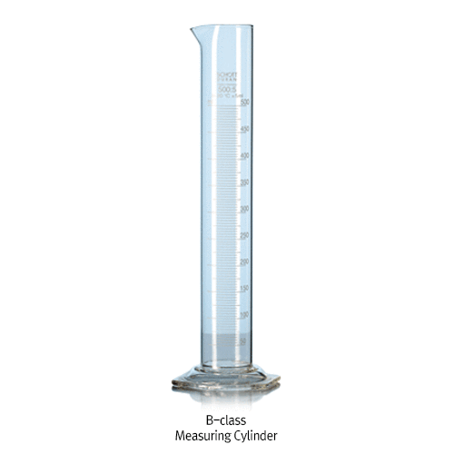 DURAN® A- & B-class Measuring Cylinder, Boro Glass 3.3, Tall-form·Spout·Hexagon-base, 5~2,000㎖, A 급 & B 급 메스실린더