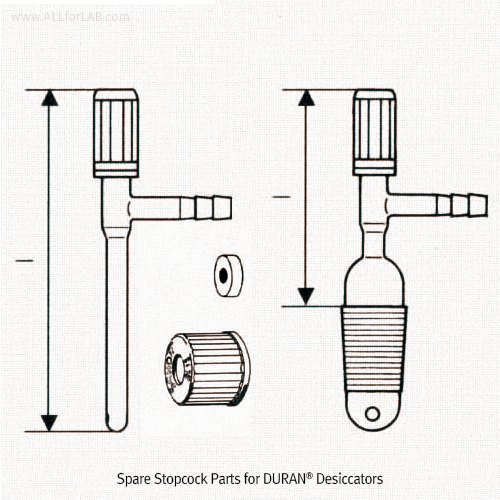 Spare DURAN® Glass Desiccator Lid & Stopcock, Fit to All DURAN® Desiccators, id Φ 1 50~ Φ 300mm