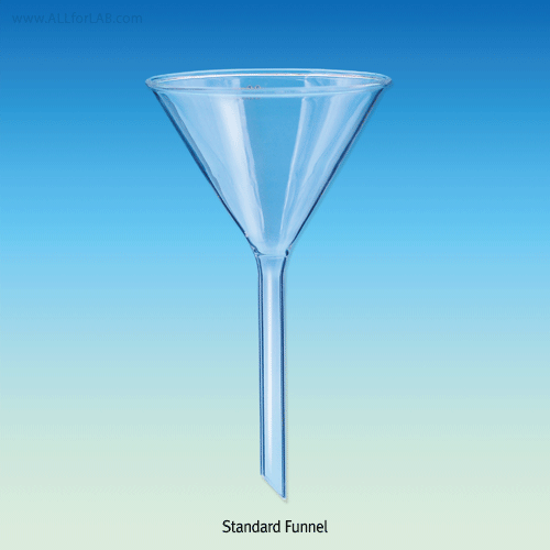 Popular Boro-glass Funnel, with 60°angle, Φ40~Φ300mmMade of Borosilicate-glass 3.3, Used with Filter Papers, 기본형 글라스 펀넬