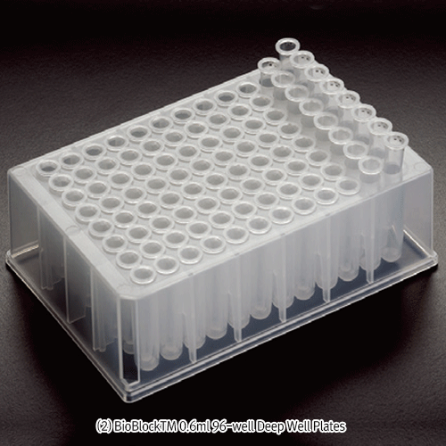 BioBlock TM PP 96 Deep Well Plate, 96-Well, SBS Standard Footprint, Autoclavable, -196℃~+121℃With Alphanumeric Grid, Compatible with All Leading Robotic Sample Processors, [ Canada-made ] , 96- 딥웰 플레이트