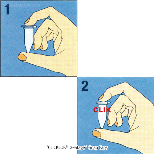 Simport® PP 1.5 & 2.0㎖ Microcentrifuge Tube, 2-stage CLIKLOK® Seal SystemWith CLIKLOK® Snap Cap, Research-grade, -175℃~+121℃, 1.5 & 2.0 Micro 원심관