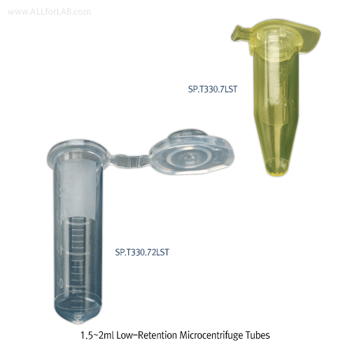 PP 1.5~2㎖ Low-Retention Microcentrifuge Tube, Ultra-Low-Adhesion Surface, with Snap CapFor Optimum Sample Yield, -170℃~+121℃, 무점착성 특수 원심관