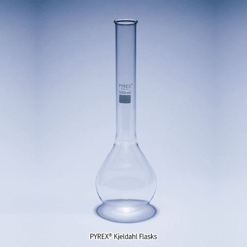 PYREX® Kjeldahl Flasks, Made of Boro-glass 3.3, 100~800㎖, 킬달 플라스크