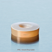 PTFE-bonded Silicone O-Ring Seal and Injection Silicone Septa, Used with GL 14~32 Opentop Screwcap(1) O-Ring Seal : for Fixing/Holding of Rod/Tube, (2) Septa : for Injection or Removal of Media, PTFE/실리콘 오링 씰 및 실리콘 셉타