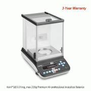 Kern® [d] 0.01mg, max.220g Premium Hi-professional Analytical Balance, with the Latest Single-Cell Generation for Extremely RapidWith Internal Calibration & Bright OLED Display, with Multi-function Weighting Plate, “ABP”, GLP/ISO Record Keeping고급형 고정밀-분석/