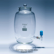 Pyrex® 5~20 Lit Heavy-duty Wide-neck Glass Aspirator BottleWith Glass Lid & Connection for Stopcock, Excluding Stopcock, 광구 하구병, 하구콕 별도