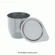 Bochem® 99.5% Nickel Crucible and Lid, Corrosion Free, Thick-0.5mm, 5~270㎖High-quality & Shiny, 1,100℃, 니켈 도가니