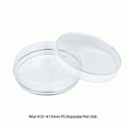 Wisd Φ35~Φ150mm PS Disposable Petri Dish, Sterile, CE CertifiedWith Flat Base, Breathing Lugs, Stackable, -10℃+70/80℃, 일회용 멸균 페트리디쉬