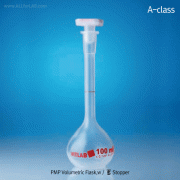 VITLAB® A-class Certified PMP Volumetric Flask, Crystal-clean,Quality Traceable, 10~1,000㎖With Lot. No.·Certificate· Stopper, DIN/ISO, 0℃~150/180℃-Stable, <Germany-made>, A-급 PMP 메스 플라스크, 배치보증서부