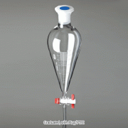 Fine-Squibb Graduated Separatory Funnel, with PE Stopper, 50~2,000㎖With PTFE-Plug or-Needle Valve, Borosilicate Glass 3.3, Autoclavable, 눈금부/정밀형 “스퀴브” 분액깔때기