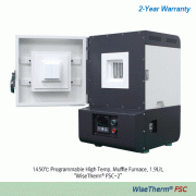 “WiseTherm® FSC” 1,450℃ Programmable High-Temp muffle furnace, Exposed Heating Elements-typeWith SIC Heater, Digital PID Control, Short Heat-up Time, 2-Side Heating, without Ceramic Fiber Plate, 1.9~22 Lit고온 디지털 전기로, 디지털 PID 컨트롤 시스템, 2면 가열 방식