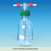 SciLab® DURAN glass Gas Washing Bottle, Safety GL Screw System & Graduation, 100~500㎖With Clean-tube/Head Adjustable Pitch, Drechsel-head, Autoclavable, 눈금부 안전가스 세척병