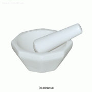 Alumina Mortar & Pestle Set, 99.7%, Top od Φ50~Φ100mm, 7~80㎖With Glazed Outside, Unglazed Inside, 고순도 알루미나 몰탈 / 페슬 세트