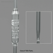 Glassco® Milk Pipets, Ideal for Testing Milk by the Gerber Method, 10.75㎖with White Stain Graduation, Boro-glass 3.3, 1 mark, 거버용 피펫