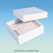 SciLab® 81-hole Hard Board Storage Box, with Hard Board- / PP- Divider, 133×133×h52mmIdeal for ULT Freezer and LN2 Freezing, For 1.5/2.0㎖ Microtube/Cryovials, 81홀 판지 보관 박스