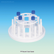 PP Round Tube Stand, with12 Holes & 16 Draining Pegs, for Φ19 & 25mm TubesAssembly for Handling & Storage, Autoclavable, 조립식 시험관랙