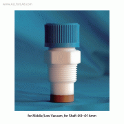 Screw-NPT-PTFE/PEEK High-class Vacuum Stirrer Guide, with 0.75″ & 1″ NPT for Φ8~16mm Shafts, Chemically InertFor Direct Assembly into PTFE Reactor Lids, 500rpm Stable/max 800rpm, -200℃+280℃ stable, <UK-made>, 고품질 진공 교반씰