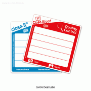 Burkle® Close-itTM Control Seal Label, for Sampling, Can be write on, 95×95mm & 150×150mm, 250 or 500pcs/rollIdeal for Hermetically Sampling Hole, Strong Sandwich-type of Aluminum & Paper, Available Different Color, 샘플마킹/봉합 라벨테이프