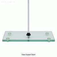 Glass Support Stand, Heat-treated, Rectangular, for Burette Clamp With Center-hole for Rod Φ10×h650mm, 4각 유리 스탠드