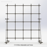 SciLab® Adjustable Φ12.7mm Stainless-steel Lab-Frame, Height 100 & 140cm With Φ12.7mm Pipe, Floor or Wall-Mountable, 조립식 실험용 프레임