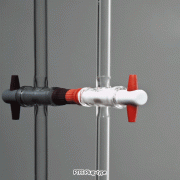 Normal-grade PTFE-plugged Single Way Stopcock, StraightWith Boro-glass 3.3, DIN/ISO, 일방 콕