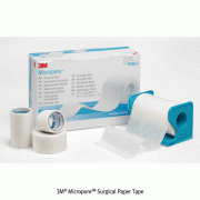 3M® MicroporeTM Surgical Paper Tape, White, Hi-Breathable, Hypoallergenic, w1.27~5.08cm, L9.14m Roll, MedicaluseTaping at Fragile & Risk Skin, 병원용 가장 범용 의료 종이 반창고, 저자극성/통기성