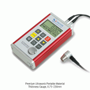 SAUTER® 0.75~230mm Premium Ultrasonic Portable Material Thickness Gauge Set, with External SensorIdeal for Difficult-to-Access Measuring, Scan- & Single Point Measuring-Mode, Internal Memory for up to 2000 valuesWith Data Interface RS-232, 프리미엄 초음파 두께측정기 