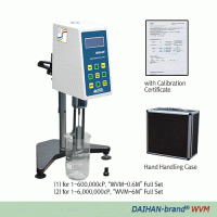 DAIHAN® Multi-speed Rotary Viscometer-full Set “WVM-0.6M” & “WVM-6M”, 1~6,000,000 cPWith Cal. Certi. & Standard Spindle kit(LV1~4), Lifting Stand, Hand Handling Case, 0.1~60-/100-rpm, 멀티 스피드 디지털 회전 점도계