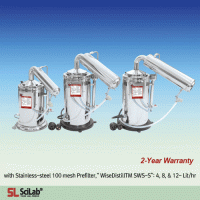 SciLab® Electric Classic Water Still “WiseDistillTM SWS”, All Stainless-steel, Built-in Prefilter & Auto On/Off systemFor Laboratory Water, Pyrogen-free, 0.3㏁?cm(resistivity), pH5.4 to 7.3, Capa. 4·8·12 Lit/hr