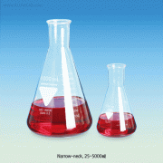 RASOTHERM® Popular Glass Erlenmeyer Flask, Narrow- & Wide-neck, with Graduation, 50~2000㎖ Made of Borosilicate-glass 3.3, Autoclavable, Useful for Heating & General-purpose, 표준형 삼각플라스크