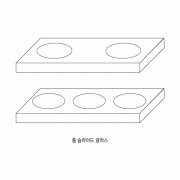 Witeg® Micro Hole Slide Glass, Fully Ground Edges, Non-corrosive Glass 홀 슬라이드 글라스, w/2∙3 Cavity, 76×26mm, Thickness 1.2~1.5mm