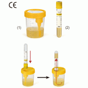 mediclin® 120㎖ Convenient PP Specimen Container&10㎖ PET Vacuum Tube, CE Certified, Sterile Ideal for Urine Collection·Transportation·Storage, 멸균 샘플 컨테이너 & 진공튜브, 소변검사용, 컵과 튜브 개별 구매