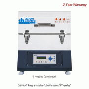 DAIHAN® Programmable Tube Furnaces “FT-series”, Embedded Heating Elements-type, 1,000℃ With Digital PID Programmable Control, 1- or 3-Heating Zone, Φ3~Φ14cm Tubes, 1,000℃ 프로그램식 튜브 전기로