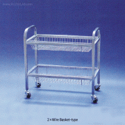 Stainless-steel Cart, with Wire-Shelf·Wire-BasketWith Stop-On Caster, 와이어 선반 · 바스켓 서랍식 카트