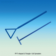 PP T-shaped & Triangle- Cell Spreader, Individually Packed, Sterile, L140 & 215mmMade of Polypropylene(PP), Blue Color, -10~+120/140℃, 멸균 삼각- & T -셀 스프레더