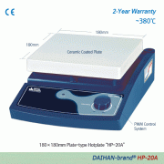 DAIHAN® 380℃ Standard Analog & Digital Hotplate “HP-A” & “HP-D” , Ceramic-Coated PlateWith High Temp Uniformity, 180×180- or 260×260-mm Plate, CE Certified, with Certi. & Traceability아날로그 & 디지털 정밀 가열판, 우수한 온도균일성 & 경제성, 세라믹 코팅 플레이트