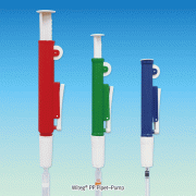 Witeg® PP Pipet-Pump, “Pi-Pump”, Color-code, 2~25㎖Made of Polypropylene(PP), -10℃~+125/140℃, PP 피펫 펌프 “피-펌프”