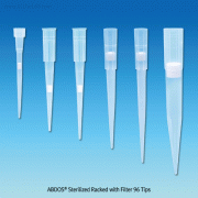 ABDOS® Sterile Filter Tip, Hinged Rack Set of 96pcs, 0.2~1,000㎕Ideal for Biological Lab, DNase·RNase·Pyrogen-Free, Stackable, Leak-proof, Normal-grade, 멸균 필터 팁