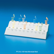 Kartell® PP 20 & 100-hole Microtube Rack, for 0.5~1.5/2㎖ Tubes, AutoclavableMade of Polypropylene(PP), Colored, -10℃~+125/140℃