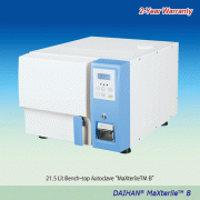 DAIHAN® 21.5 Lit Programmable Bench-top Autoclave “MaXterile TM B” , 121~134℃With Pre- & Post-Vacuum Drying, Class-B Sterilization Cycle, Safety Door Lock System, HEPA Filter, 2 Perforated STS TrayRound Chamber, Max 2.40 bar, 원형챔버 벤치탑 고압 멸균기, 전자식 도어 잠금 시스