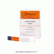 Johnson® Lead Acetate Paper, for Sulphide(in Air/Gas) Determination, Color Reaction (White → BrownㆍBlack), High quality[ UK-made ] , 공기중의 황화물 검출용 리드아세테이트지, 공기중에 황화물이 존재시에 Black-Stain (흑색반점)으로 변함