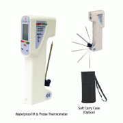 DAIHAN® Waterproof IP65 IR(infrared)+Contact Pt-Probe Thermometer, with Laser-pointer, MAX/MINWith 1 80° Rotary Piercing Probe 8cm & Timer, Data-hold ℃/℉, -40℃+280℃/0.1℃ , 접촉 + 비접촉 겸용IR온도계