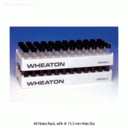 Wheaton® 36~90 holes PP White-gray Vial Racks, Autoclavable, StackableWith Hole id Φ15.5~30mm, Heat Resistant at -10℃~+125/140℃, 36~90 홀 바이알 랙