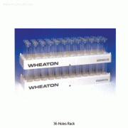 Wheaton® 50-holes PP White-gray Vial Rack, Heat Resistant at -10℃~+125/140℃With 50-holes(5×10)/id Φ28.1~30mm, Autoclavable, Stackable, 50 홀 바이알 랙