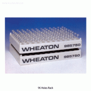 Wheaton® 36~96 Places White Gray PP Vial Racks, Heat Resistant at - 1 0℃ + 1 25/ 1 40℃, Autoclavable, 각종 바이알용 랙