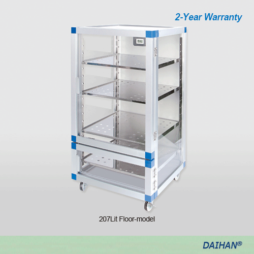 DAIHAN® 164·207·320·640·604Lit Gas Exchangeable PMMA Desiccator, 1 & 4 Room<br>With Digital Thermo-Hygrometer·Gas Valve·Stainless-steel Shelf, 가스치환 데시케이터